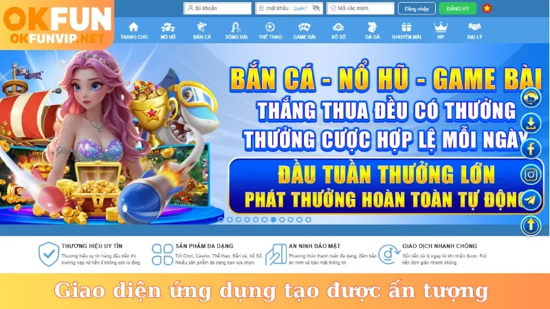 Giao diện ứng dụng tạo được ấn tượng