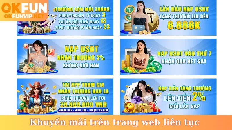 Khuyến mãi trên trang web liên tục