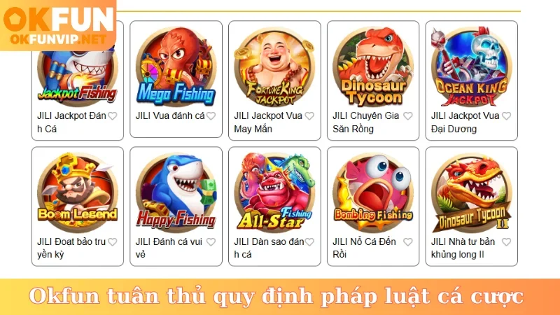 Okfun tuân thủ quy định pháp luật cá cược