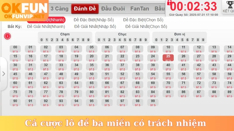 Cá cược lô đề ba miền có trách nhiệm