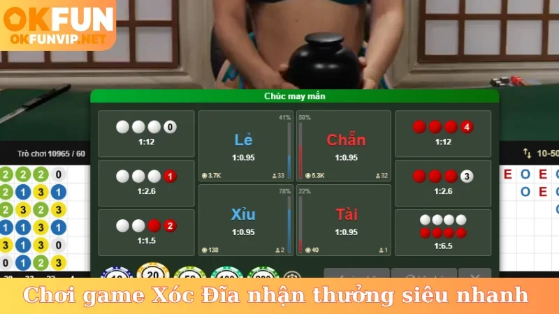 Chơi game Xóc Đĩa nhận thưởng siêu nhanh