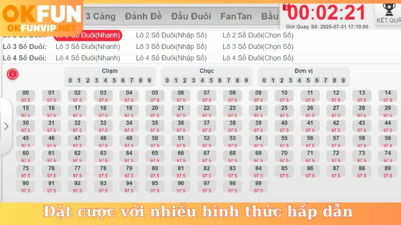 Đặt cược với nhiều hình thức hấp dẫn