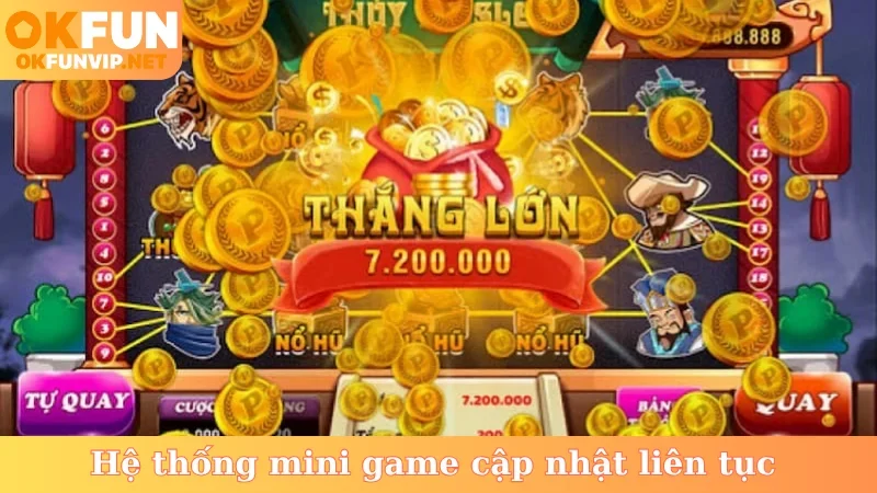 Hệ thống mini game cập nhật liên tục