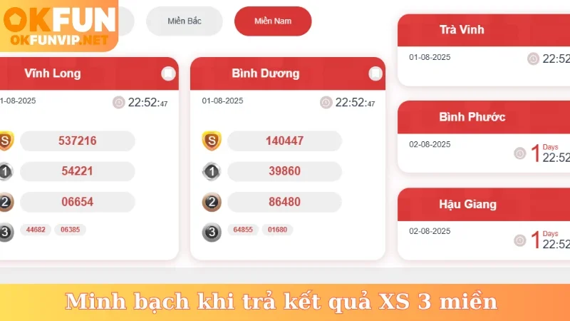 Minh bạch khi trả kết quả XS 3 miền