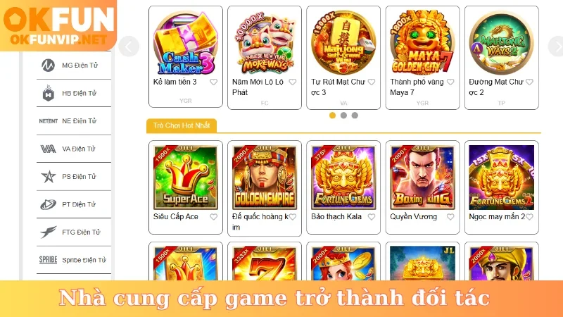 Nhà cung cấp game trở thành đối tác