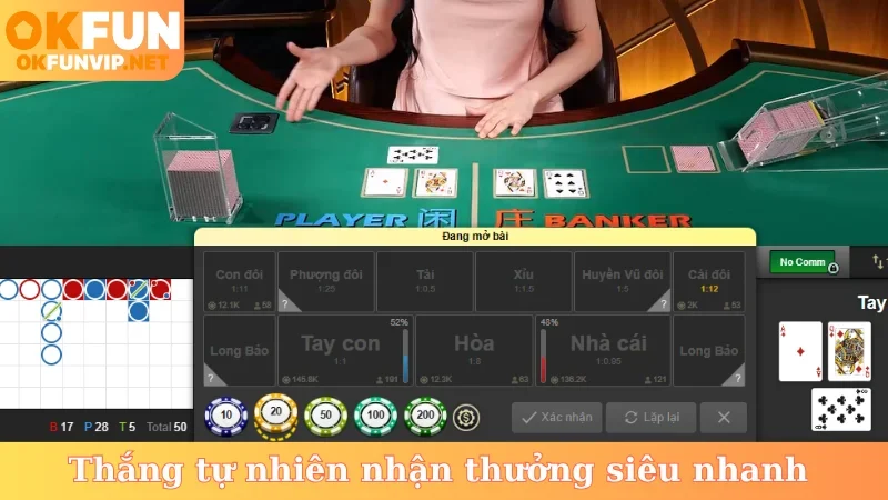 Thắng tự nhiên nhận thưởng siêu nhanh